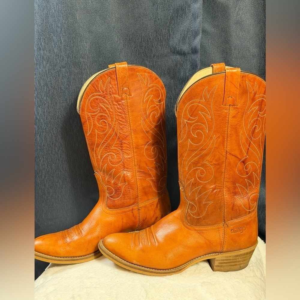 Dingo Classic Western Cowboy Boots – Made in USA Men’s Size 10.5 D – Tan Leather - Picture 5 of 9